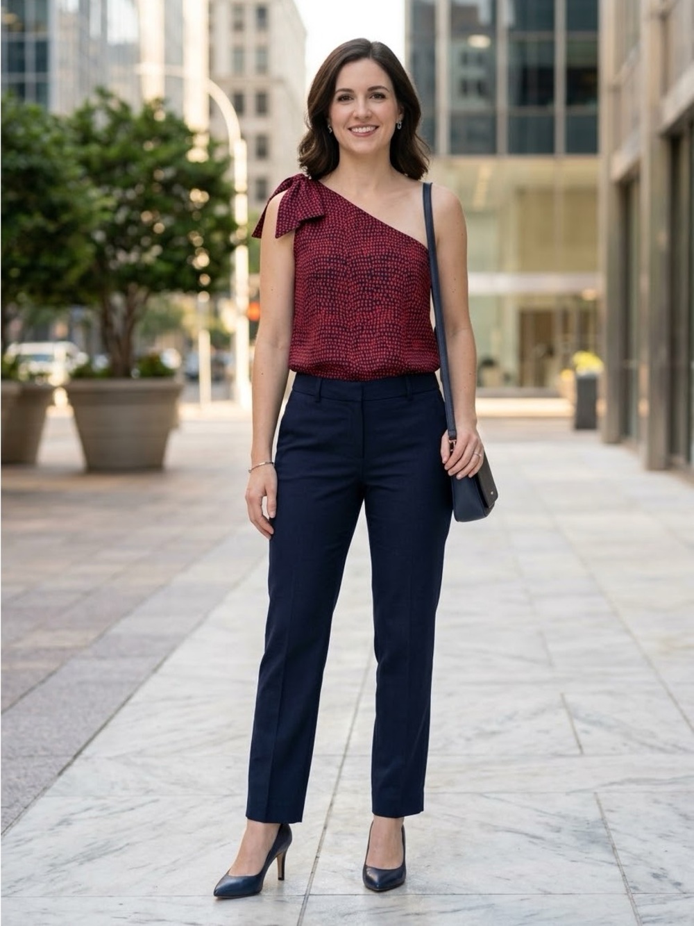 Club Monaco One Shoulder Top With Bow Detail